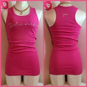 VTG Victoria's Secret 100% Cotton Ribbed Delicious Tank OS One Size